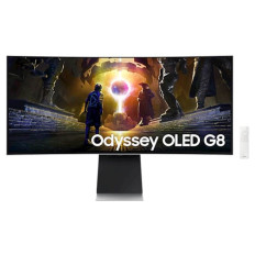 Monitor Samsung 34" OLED G85SD Odyssey G8 ukrivljen, 3440x1440, 2x HDMI, DP, USB, Wi-Fi