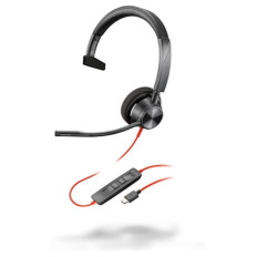 Naglavne slušalke Slušalke Poly Blackwire 3310 USB-C+ adapter USB-C