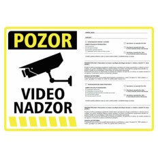 Nalepka "VIDEONADZOR" A5(190x133) rumena + 77. in 78. člen ZVOP-2