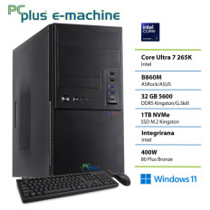 PCPLUS e-machine Core Ultra 7 265K 32GB 1TB SSD Windows 11 Home tipkovnica miška namizni računalnik