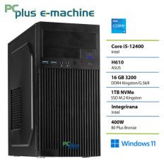 PCPLUS e-machine i5-12400 16GB 1TB Windows 11 Home namizni računalnik
