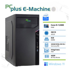 PCPLUS E-machine i5-12400 8GB 500GB NVMe SSD Windows 11 Pro namizni računalnik