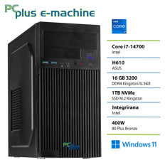 PCPLUS e-machine i7-14700 16GB 1TB Windows 11 Home namizni računalnik