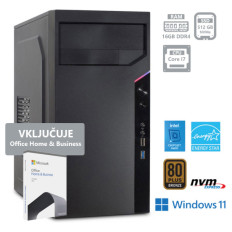 PCPLUS e-office i7-12700 16GB 512GB NVMe SSD Windows 11 Pro Office Home & Bus namizni računalnik