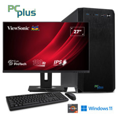 PCPLUS Magic AMD Ryzen 5 5600G 16GB 1TB NVMe SSD Windows 11 Home monitor tipkovnica HDMI kabel namizni računalnik