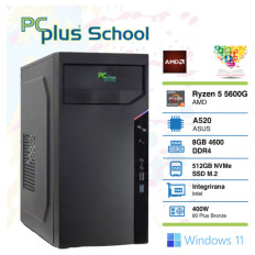 PCPLUS School Ryzen 5 5600G 8GB 512GB NVMe SSD Windows 11 PRO EDU namizni računalnik