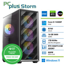PCPLUS Storm Core i5-14400F 16GB 1TB SSD RTX 5060Ti 8GB Windows 11 Home + Xbox GP gaming namizni računalnik