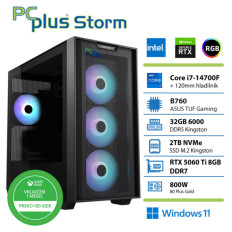 PCPLUS Storm Core i7-14700F 32GB 2TB SSD RTX 5060Ti 8GB Windows 11 Home + Xbox GP gaming namizni računalnik