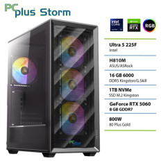 PCPLUS Storm Core Ultra 5 225F 16GB 1TB SSD RTX 5060 8GB gaming namizni računalnik
