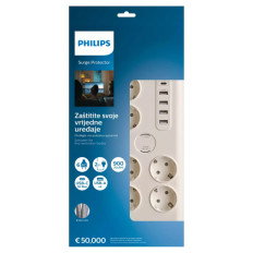 Philips prenapetostna zaščita s 6 vtičnicami + 5x USB 