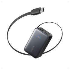Prenosna baterija Anker Nano 10000mAh 45W z vgrajenim USB-C kablom črn (A1638H11)