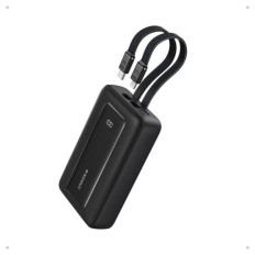 Prenosna baterija Anker Zolo Powerbank 10.000mAh 30W z vgrajenima kabloma USB-C + Lightning, črna (A1680G11)