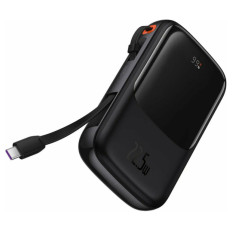 Prenosna baterija Baseus Qpow Pro+ digitalni zaslon 10.000mAh 22,5W 1xUSB-A 1xUSB-C 1xiP črna (420114)