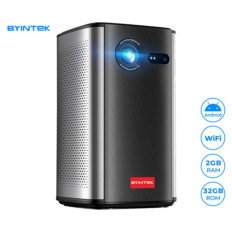 Projektor Byintek P70 prenosni 3D LED DLP Android WiFi BT 2GB+32GB baterija 380lm zvočniki max 4K UHD USB/HDMI s stojalom in torbico