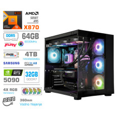 Računalnik MEGA MT S5 R9-9950X3D/RTX5090/64GB-DDR5/4TB-4.0/1050W/Brez OS/črna RGB