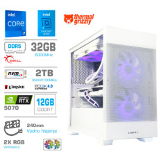 Računalnik MEGA MT S7X i7-14700K/RTX5070/32GB-DDR5/1TB-4.0/750W/Brez OS/bela RGB + Estetski napajalni kabli [Vijolična / Bela]