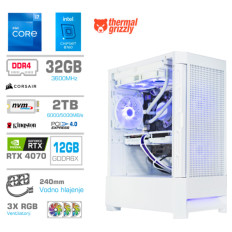 Računalnik MEGA MT S8 i7-12700K/RTX4070/32GB/2TB-4.0/750W/Brez OS/bela RGB + Estetski napajalni kabli [Vijola / Bela]