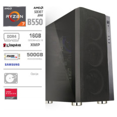Računalnik MEGA TWR 6000Y R7-5700G/B550/16GB/512GB-4.0/AMD Vega 8-HDMI DVI-D /550W-88%/Brez OS