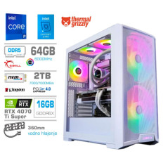 Računalnik MEGA TWR S10 i9-14900KF/RTX4070Ti Super/64GB-DDR5/2TB-4.0/1000W/Brez OS/bela RGB