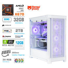 Računalnik MEGA TWR S11 R7-7800X3D/RTX4070/32GB-DDR5/2TB-4.0/1050W/Brez OS/bela RGB + Estetski napajalni kabli [Vijola / Bela]