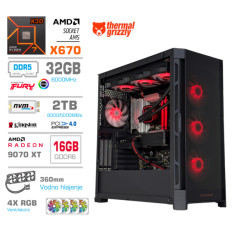 Računalnik MEGA TWR S11 R7-7800X3D/RX9070 XT/32GB-DDR5/2TB-4.0/1050W/Brez OS/črna RGB