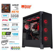 Računalnik MEGA TWR S11 R7-9800X3D/RTX4070 Super/32GB-DDR5/2TB-4.0/1050W/Brez OS/črna RGB + Estetski napajalni kabli [Rdeča / Črna]