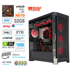 Računalnik MEGA TWR S11 R7-9800X3D/RTX4070/32GB-DDR5/2TB-4.0/1050W/Brez OS/črna RGB + Estetski napajalni kabli [Rdeča / Črna]