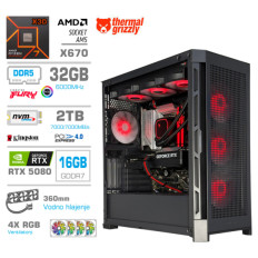 Računalnik MEGA TWR S11 R7-9800X3D/RTX5080/32GB-DDR5/2TB-4.0/1050W/Brez OS/črna RGB + Estetski napajalni kabli [Rdeča / Črna]