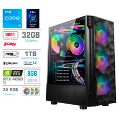 Računalnik MEGA TWR S7 i5-13400F/RTX4060Ti/32GB/1TB-4.0/750W/Brez OS RGB