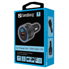 Sadberg avtomobilski polnilnik 3in1 130W USB-C PowerDelivery