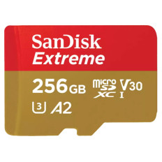SANDISK Extreme microSDXC 256GB UHS-I 4K UHD SD adapter (SDSQXAV-256G-GN6MA) spominska kartica