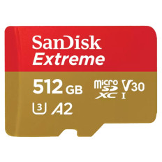 SANDISK Extreme microSDXC 512GB UHS-I 4K UHD SD adapter (SDSQXAV-512G-GN6MA) spominska kartica