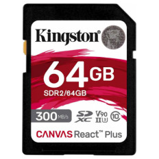 SDXC KINGSTON 64GB Canvas REACT Plus, 300MB