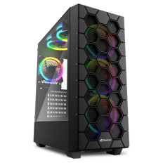 SHARKOON RGB Hex midiATX okno črno ohišje