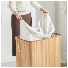 SONGMICS Košara za perilo Bamboo 3 x 50L, LCB091N01