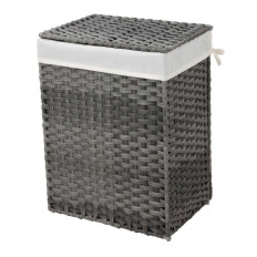 SONGMICS Košara za perilo Ratan 90L siva, LCB51WG