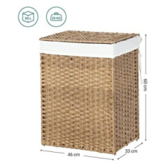 SONGMICS Košara za perilo Ratan 90L naravna, LCB51NL