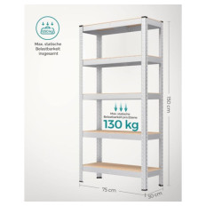 SONGMICS Regal 30 x 75 x 150 cm rjavo-srebrn,-GLR030E01