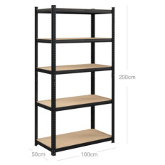 SONGMICS Regal 50 x 100 x 200 cm rjavo-črna, GLR050B01
