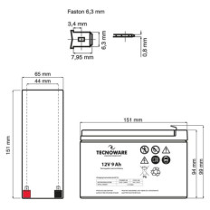 Tecnoware baterija/akumulator 12V 9Ah