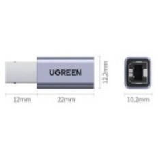Ugreen adapter USB-C ženski na USB-B - srebrn 1kos