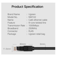 Ugreen Cat6 UTP LAN kabel 10m - polybag