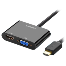 Ugreen HDMI na VGA+HDMI adapter črn - box