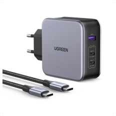 Ugreen Nexode 3 portni 140W USB-C polnilnik s PD 3.1 GaN in priloženim USB-C 240w polnilnim kablom