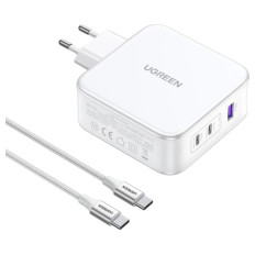 Ugreen Nexode 3 portni 140W USB-C polnilnik s PD 3.1 GaN Bel