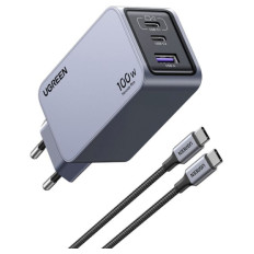 Ugreen Nexode Pro 100W 3-Portni GaN USB polnilec s priloženim 1,5M 100W USB-C polnilnim kablom