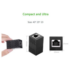 Ugreen RJ45 mrežni vtič Ž na Ž črn - polybag
