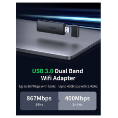 Ugreen USB WiFi adapter AC1300, 1300Mbps 802.11 Dual Band