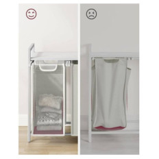 VASAGLE košara za perilo s 3 predelki, bela, BLH301W01