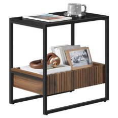 VASAGLE stranska mizica, rustikalno rjava